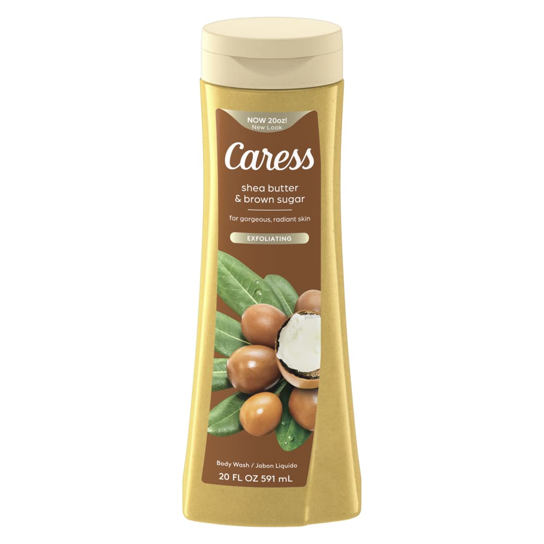 Caress Body Wash For Gorgeous, Radiant Skin Shea Butter & Brown Sugar 20 FL OZ