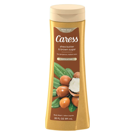 Caress Body Wash For Gorgeous, Radiant Skin Shea Butter & Brown Sugar 20 FL OZ