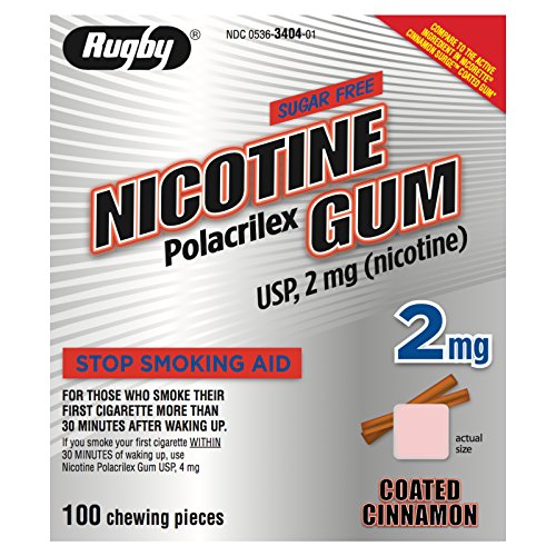 Rugby Nicotine Gum 2Mg 100Ct. Cinnamon