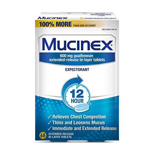 Mucinex 12 Hr Chest Congestion Expectorant, Tablets 68 Ea