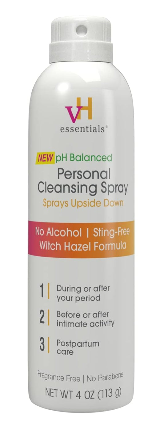 vH essentials Personal Cleansing Spray, pH Balancing Lactic Acid 4fl oz