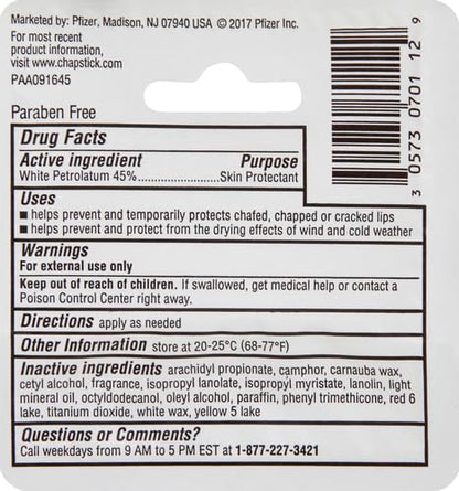 ChapStick Classic Original Lip Balm Tube, Lip Care - 0.15 Oz