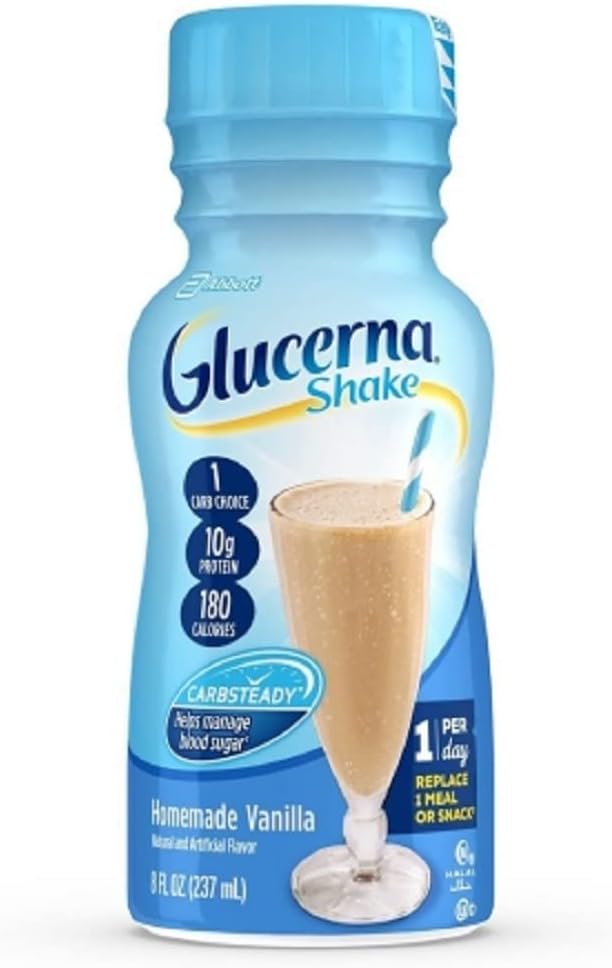 Glucerna Nutritional Shake, Diabetic Drink Homemade Vanilla, 8-fl-oz