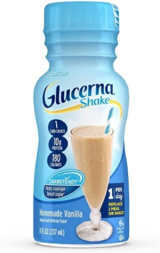 Glucerna Nutritional Shake, Diabetic Drink Homemade Vanilla, 8-fl-oz