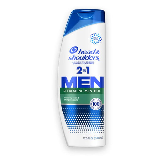 Head & Shoulders 2-In-1 Men Refreshing Menthol Anti-Dandruff Shampoo + Conditioner, 12.5 Fl Oz