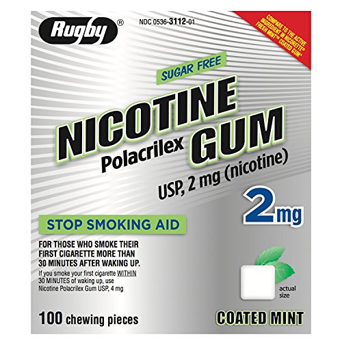 Nicotine Gum 2 Mg Mint By Rugby - 100 Chewing Pieces