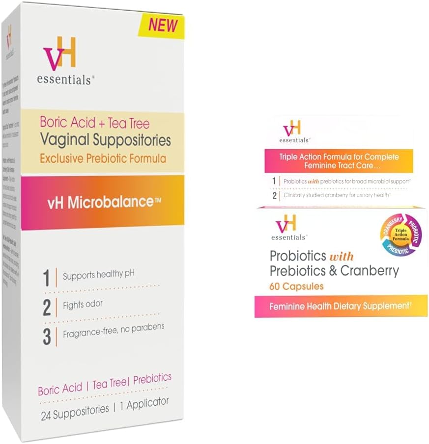 Vh Essentials Boric Acid Suppositories - Feminine Health Care- 30 Capsules