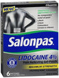 Salonpas Lidocaine Pain Relieving Maximim Strength Gel-Patch - 6 Little Patches