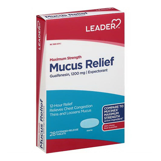 Leader Maximum Strength Mucus Relief 1200 mg Tablets - 28 Ea