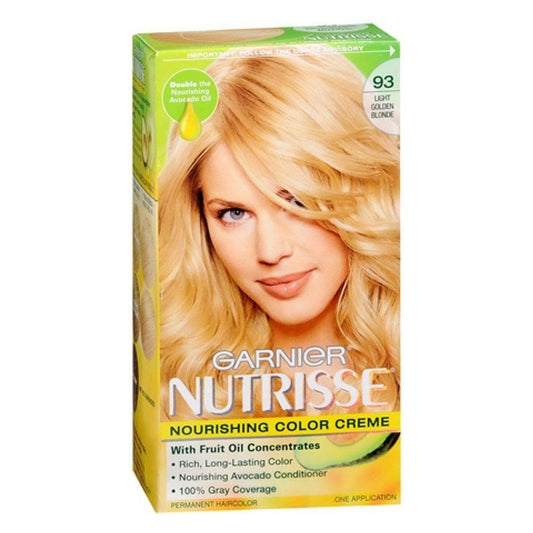 Garnier Nutrisse Nourishing Hair Color Creme, 93 Light Golden Blonde ,1Ct