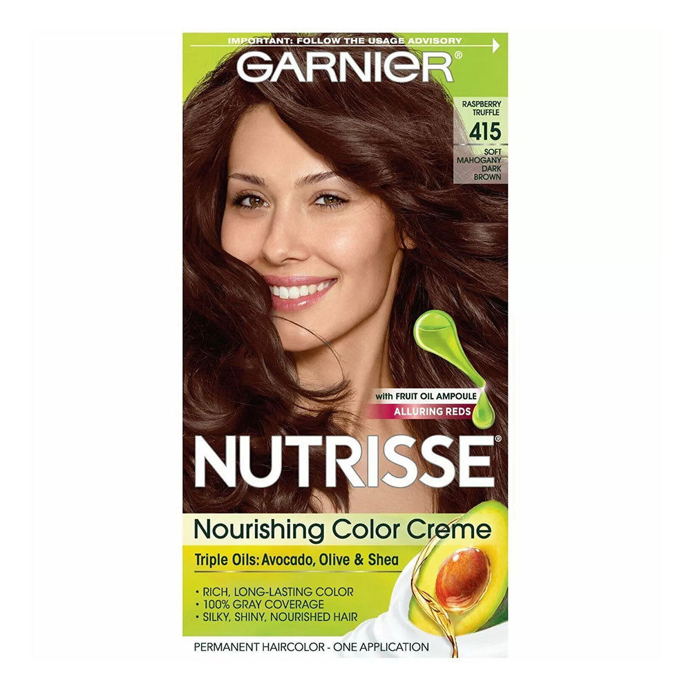 Garnier Hair Color Nutrisse Nourishing Creme, 415 Soft Mahogany Brown