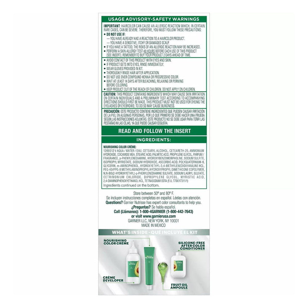 Garnier Nutrisse Nourishing Fruit Oil Concentrates Hair Color Creme Kit