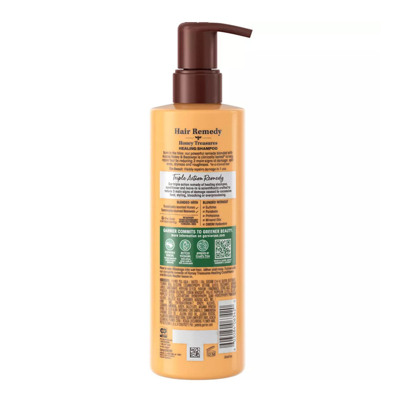 Garnier Whole Blends Sulfate Free Remedy Shampoo, Honey, 12 Oz