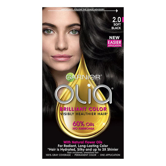 Garnier Olia Oil Powered Permanent Color 2.0 Soft Black 1 Each
