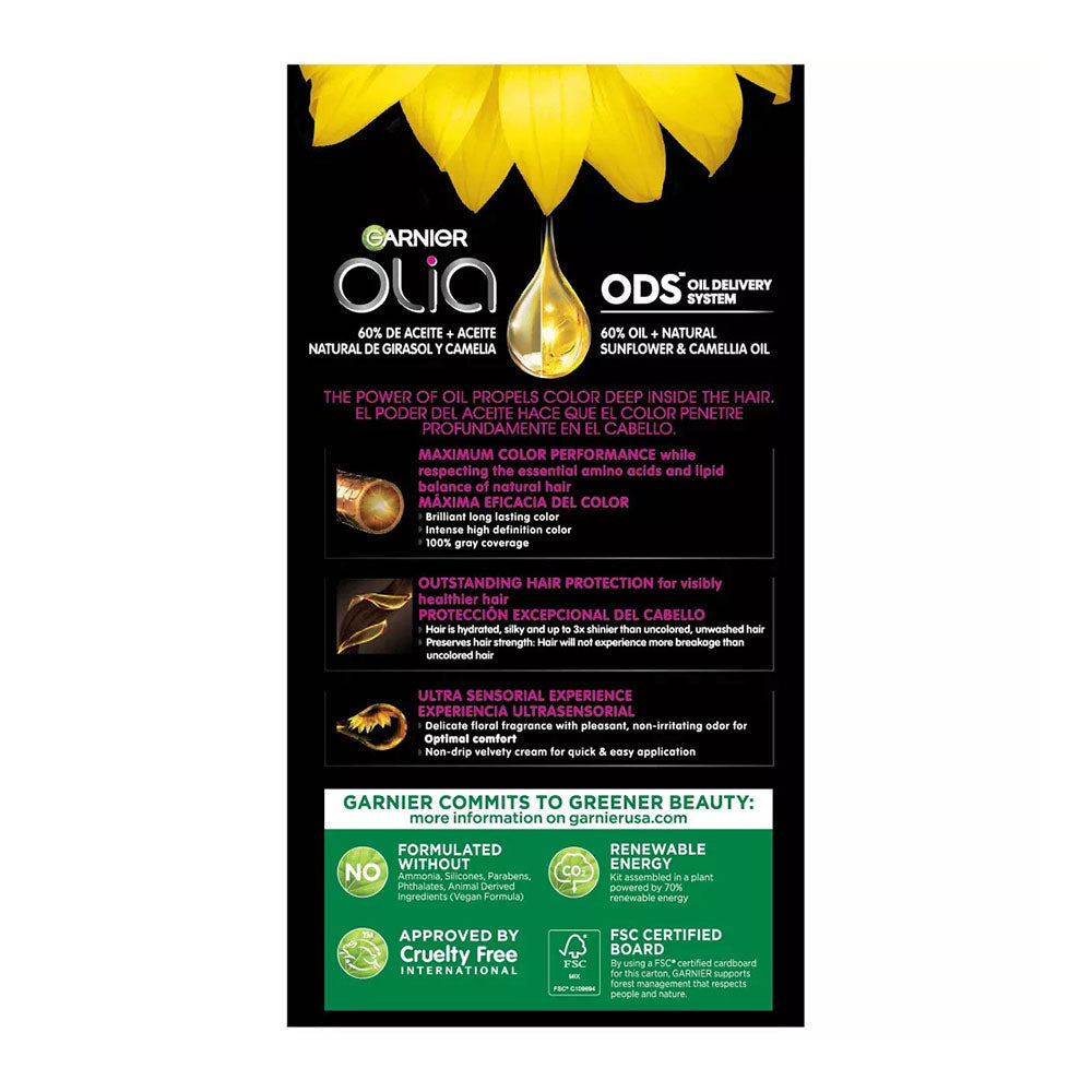 Garnier Olia Oil Powered Permanent Hair Color, 5.3 Medium Golden Brown ,1Ct