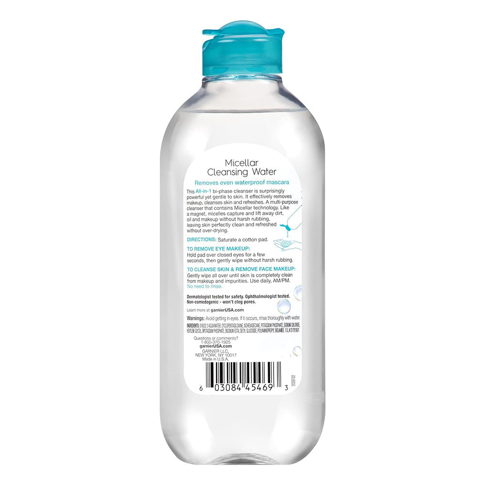 Garnier Skinactive Waterproof Makeup Micellar Cleansing Water Liquid Face Wash, 13.5 Fl Oz