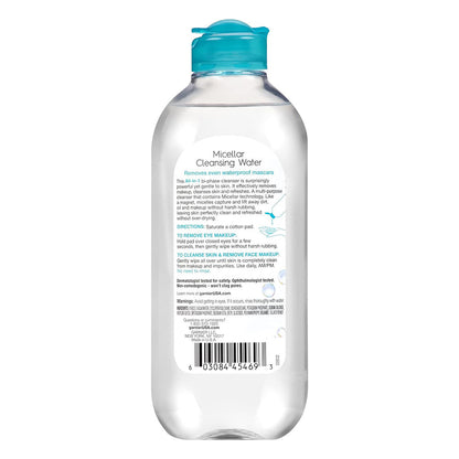 Garnier Skinactive Waterproof Makeup Micellar Cleansing Water Liquid Face Wash, 13.5 Fl Oz