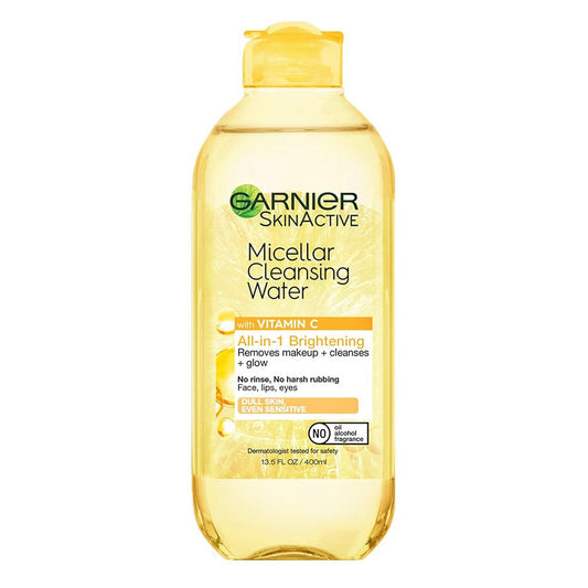 Garnier Micellar Water With Vitamin C, Facial Cleanser & Makeup Remover, 13.5 Fl Oz