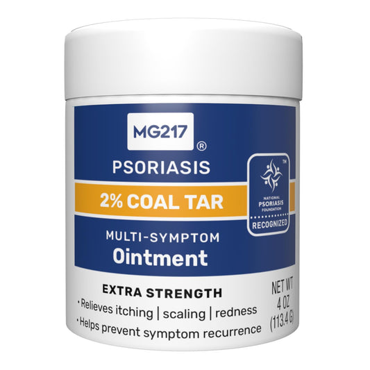 MG217 2% Coal Tar Ointment for Psoriasis, Extra Strength Multi Symptom Relief, 4 oz