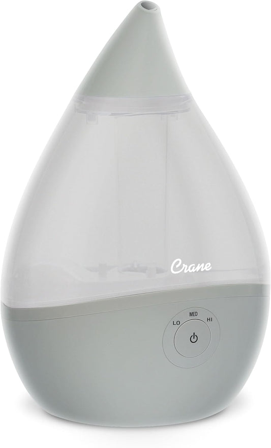 Crane Droplet Ultrasonic Cool Mist Humidifier, Grey 1 Ea