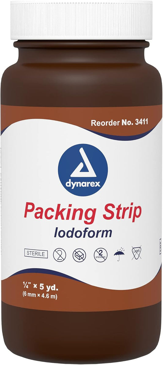 Dynarex Packing Strip Iodoform, Sterile, 1/4 Inches X 5 Yard