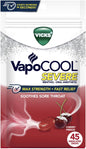 Vicks VapoCool Severe Medicated Sore Throat Drops, Max Strength Menthol, Soothes Sore Throat Pain, Cherry Flavor, 45ct