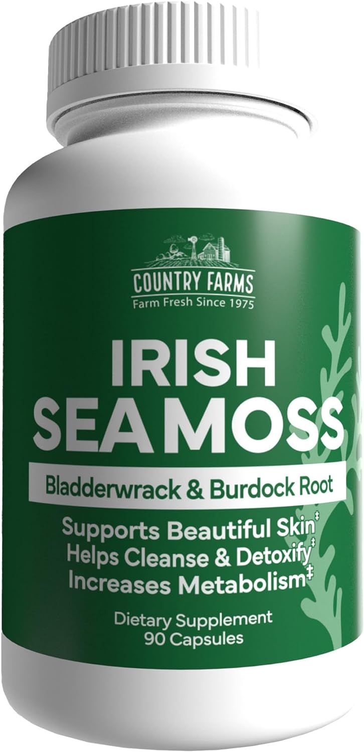 Country Farms Irish Sea Moss Capsules - Skin Support - 90 Capsules