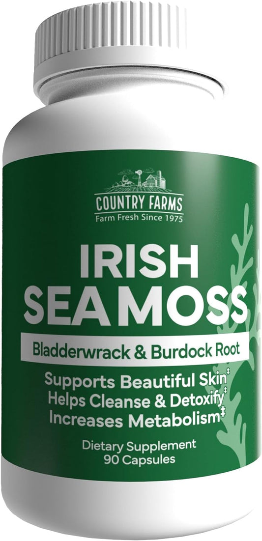 Country Farms Irish Sea Moss Capsules - Skin Support - 90 Capsules