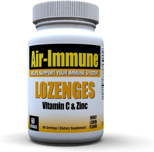 Air-Immune Lozenges With Vitamin C & Zinc, 60 Honey Lemon Flavored Lozenges Gluten Free