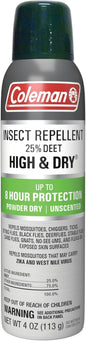 Coleman Insect Repellent Spray - 25% DEET Dry Formula Insect Repellent Spray 4 fl oz