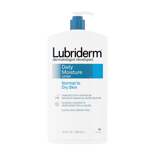 Lubriderm Daily Moisture Hydrating Body And Hand Lotion With Vitamin B5, Non-Greasy, 24 Fl. Oz