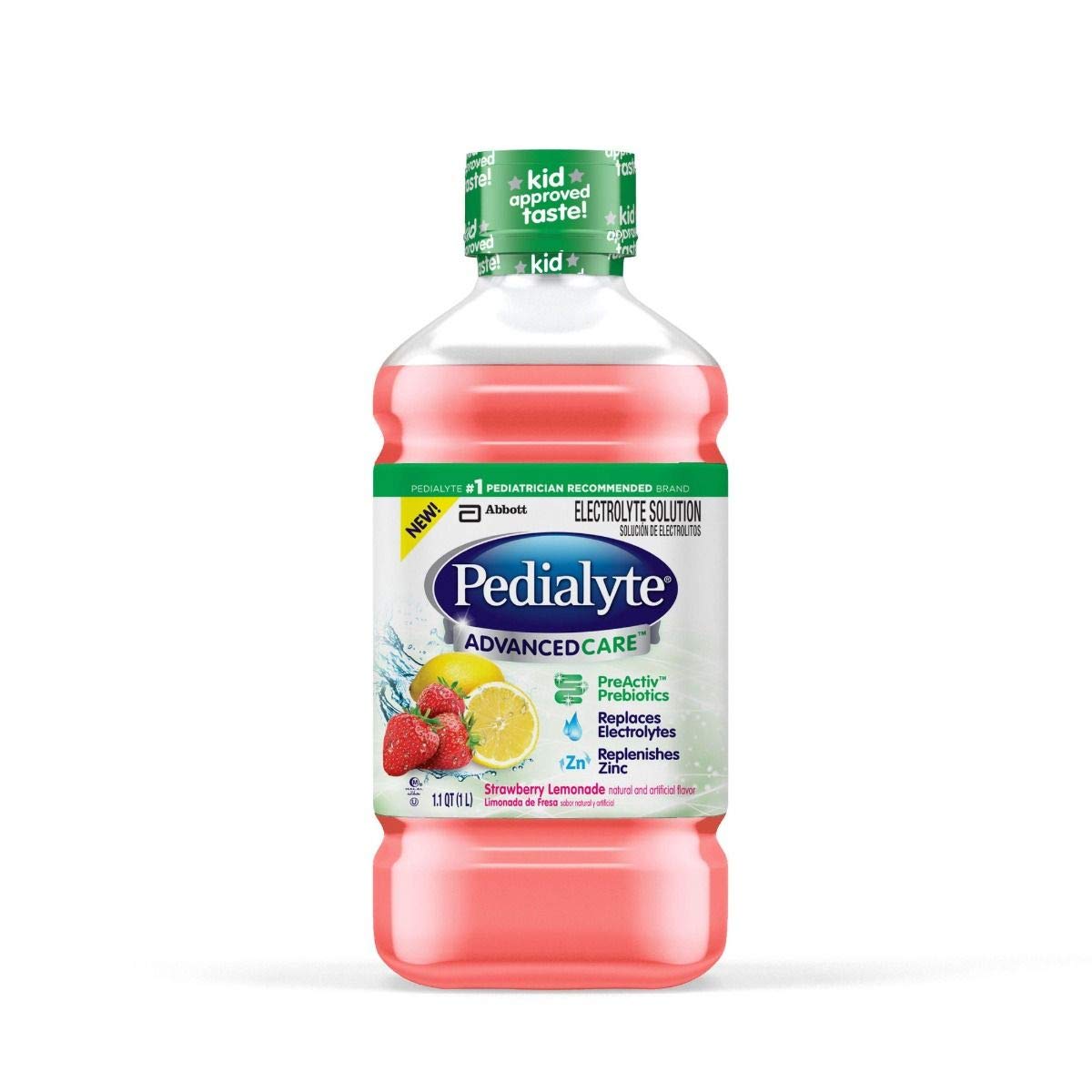 Pedialyte AdvancedCare Electrolyte Solution, Quickly Replaces Fluids, Strawberry Lemonade 1 Liter