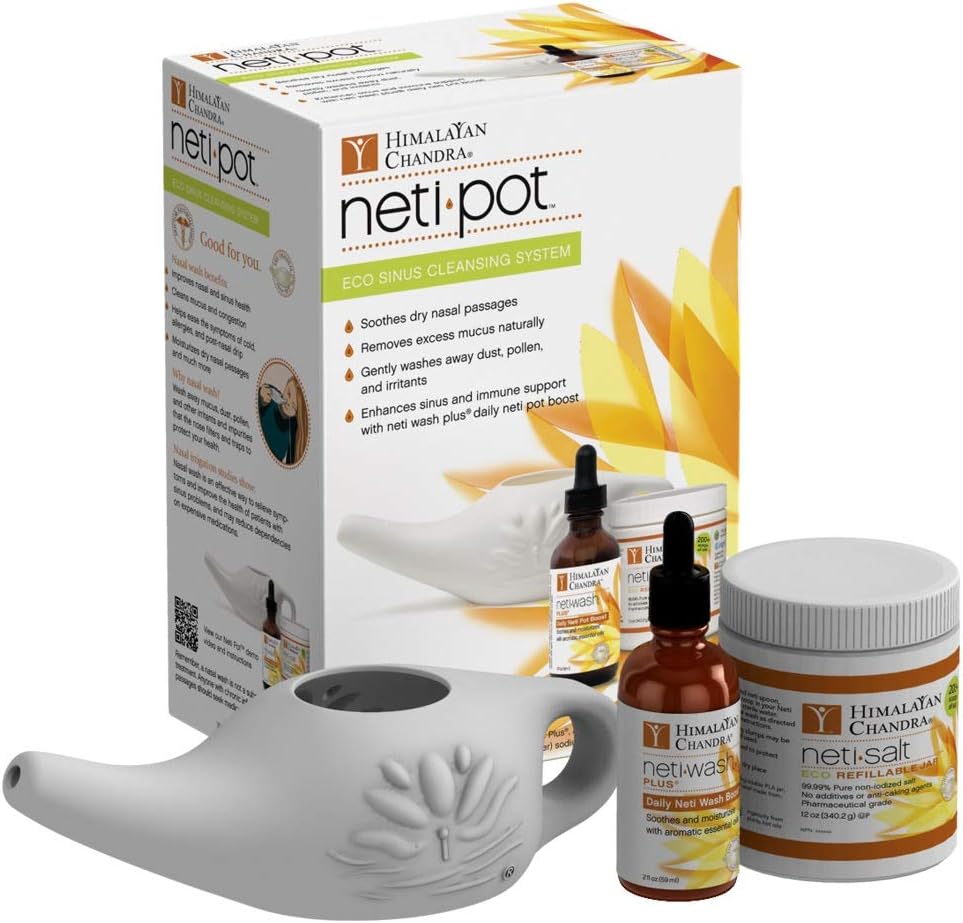 Himalayan Chandra Eco Neti Pot Complete Sinus Cleansing System Starter Kit