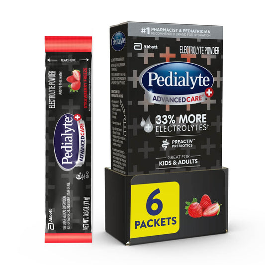 Pedialyte AdvancedCare Plus Electrolyte Powder, with 33% More Electrolytes Drink Powder Packets, 0.6 oz