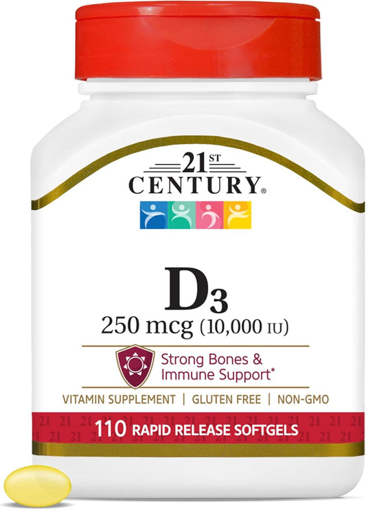 21St Century Vitamin D3 250 Mcg (10,000 Iu) 110 Count