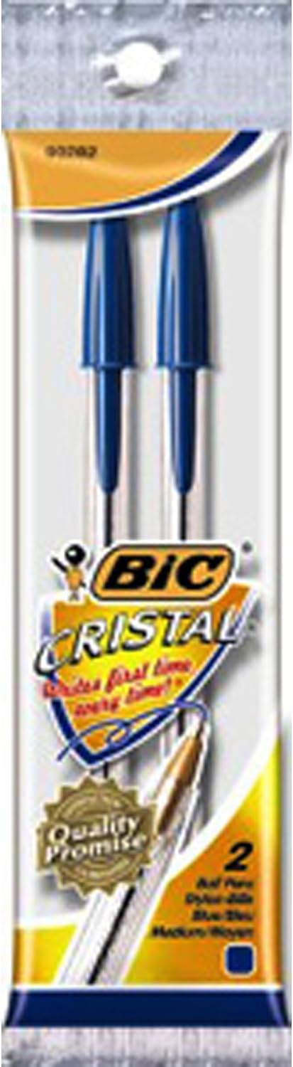 Ball Point Pens 2Pk, Blue, Medium