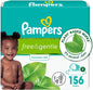 Pampers Free & Gentle Baby Wipes, 99% Water, Hypoallergenic, Unscented, 156 wipes