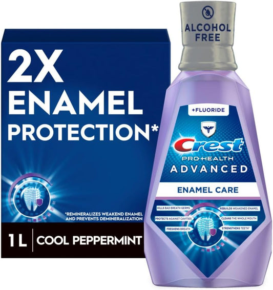 Crest Pro-Health CareAdvanced Mouthwash, Alcohol Free, Enamel Care, 1 L 33.8 fl oz