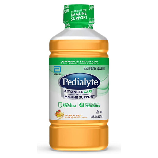 Pedialyte Advanced Care Tropical Fruit Electrolyte Solution, 33.8 Fl Oz