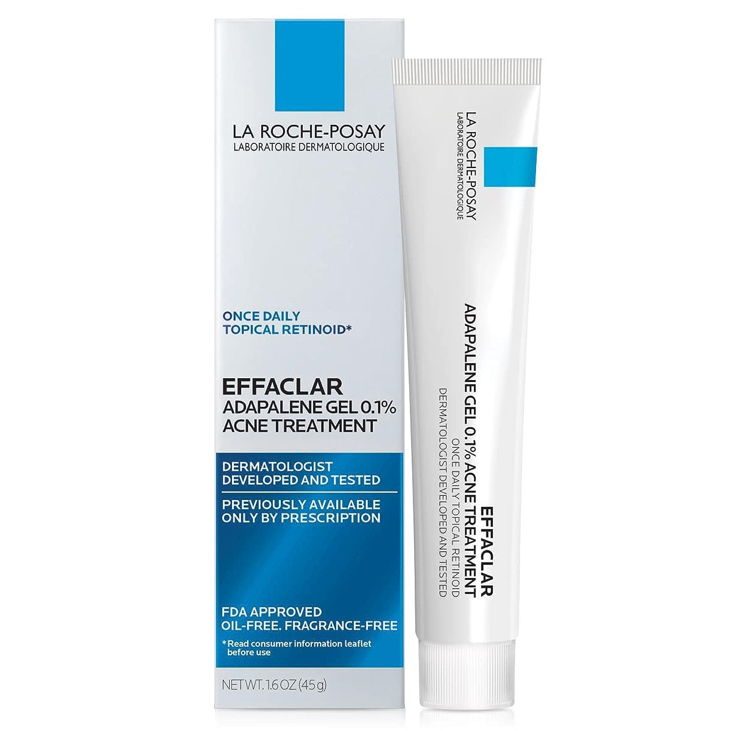 La Roche-Posay Effaclar Adapalene Gel 0.1% Acne Treatment 1.6 Oz