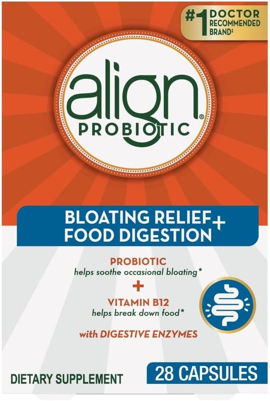 Align Probiotic Bloating Relief + Food Digestion - 28 Capsules