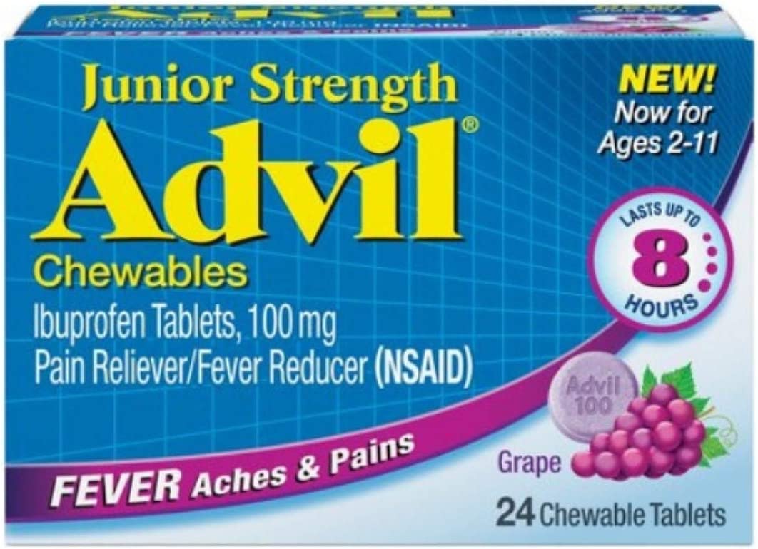 Advil Chewable Tablets Junior Strength Grape - 24 Ct