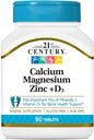 21St Century Calcium Magnesium Zinc + D3 90 Tabs
