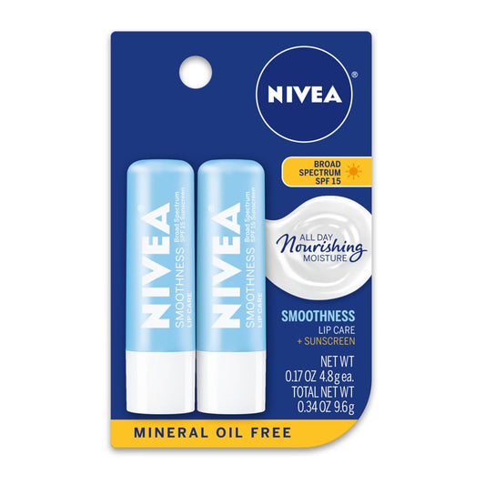 NIVEA Smoothness Lip Balm Dual Pack 0.34oz