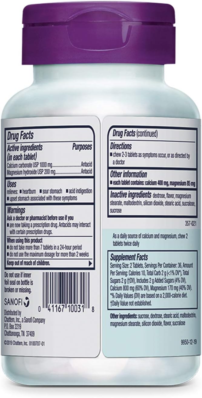 Rolaids Ultra Strength Antacid Chewable Tablets, Mint, 72-Count