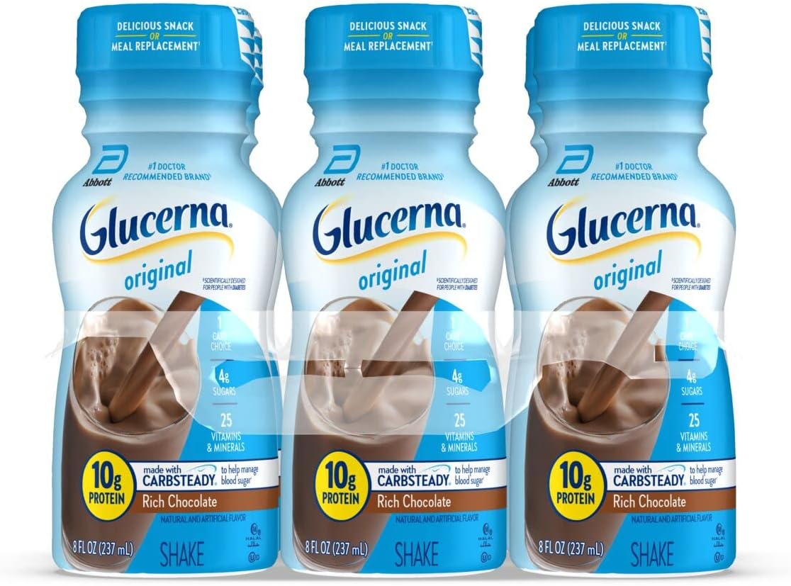 Glucerna Nutritional Shake, Diabetic Drink Rich Chocolate, 8-fl-oz
