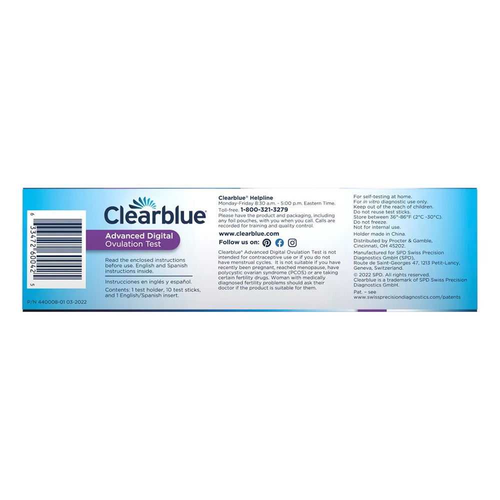 Clearblue Advanced 1 Month Supply Digital Ovulation Test - 10 Tests