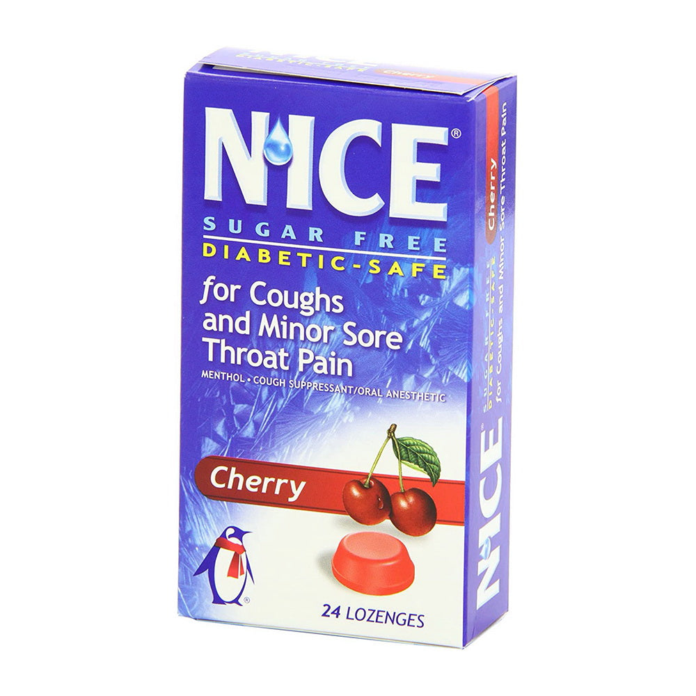 Nice Sugar Free Cherry Coughs Drops - 24 Ea