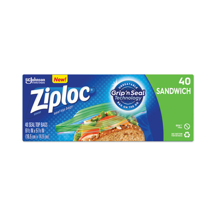 Ziploc Resealable Sandwich Bags, 1.2 mil