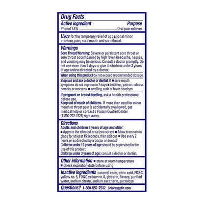 Chloraseptic Warming Sore Throat Relief Honeylemon Spray - 6 Oz